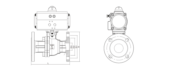 氣動(dòng)法蘭球閥