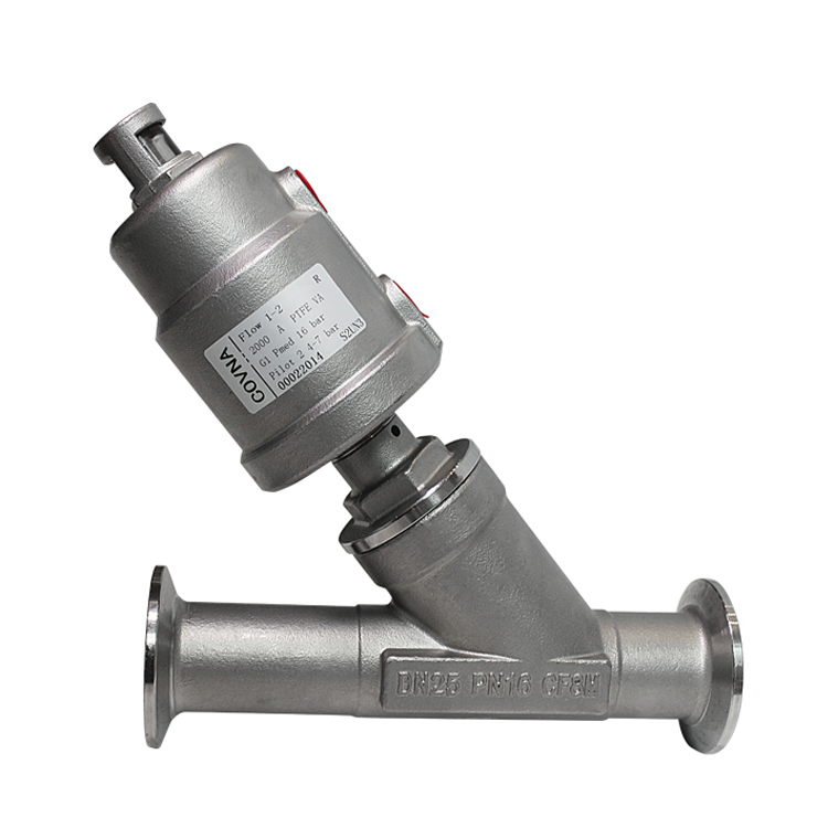 HK17SC氣動全不銹鋼卡箍角座閥