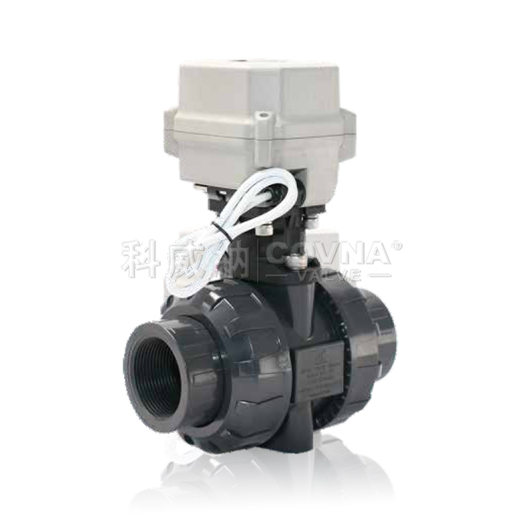 塑料UPVC雙由令螺紋微型電動(dòng)球閥A150-T50-P2-B